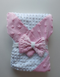 Конверт одеяло бело/розовый