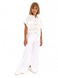 О55973 Блузка дев.  белый