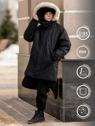 463-24з-1 Парка для мальчика "НЕО" черный 