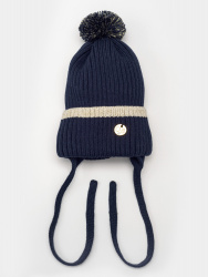 01559-22 ШАПКА "Oro"  т.синий-золото