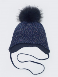 0969-81 ШАПКА т.синий-мультицвет