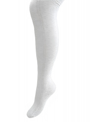 K301 Колготки ажурные с пяткой косичка белый