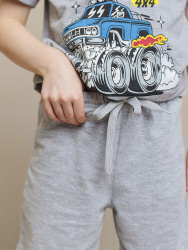 048_БК24 Шорты д/м серый меланж 