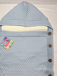 Конверт вязанный голубой