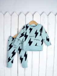 КД346/3-Ф(М) Комплект детский Молнии (джемпер+брюки/пыльный голубой), р. 86