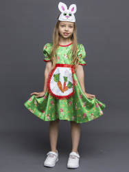 1009 к-18 Костюм "Зайка Аня" (платье, маска) 