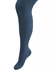 K301 Колготки ажурные с пяткой косичка т.синий