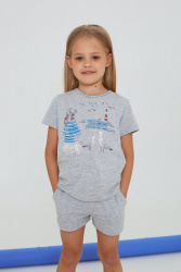 Шорты, 226-16-122, серый меланж