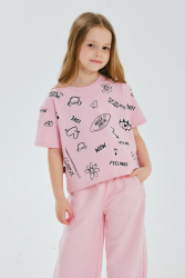 Футболка, 107-16-23, 134 розовый
