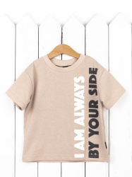 Ф155/1-К Футболка (кулирка/печать/цвет бежевый) 