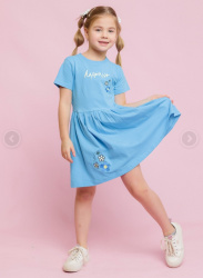 0053_ЛС24 Платье кр.рукав  д/д голубой