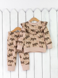 КД412/1-Ф Комплект детский (джемпер+брюки/Wild на бежевом), р. 80