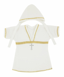 Крестильная рубашка с чепчиком для новорожденных