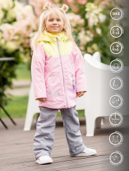 510-23в Комплект для девочки со снудом "Сима" розовый р.86-52