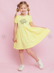 0054_ЛС24 Платье кр.рукав  д/д желтый
