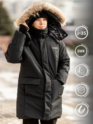 461-24з-1 Парка для мальчика "ЛОРЕНСО" черный