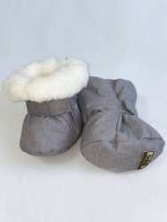 164-23з Пинетки утепленные серый меланж р.0-12м