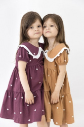 С198/2-К Платье с коротким рукавом (сердечки на бордо)