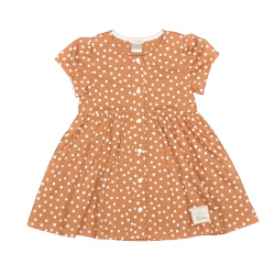 Платье на кнопках впереди горчица